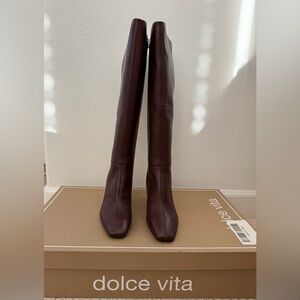 Dolce Vita Gyra Wide Calf Boots - Wine Leather